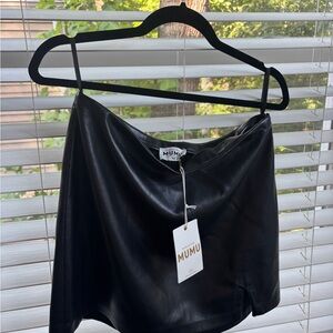 Show Me Your MuMu Black Leather Skirt